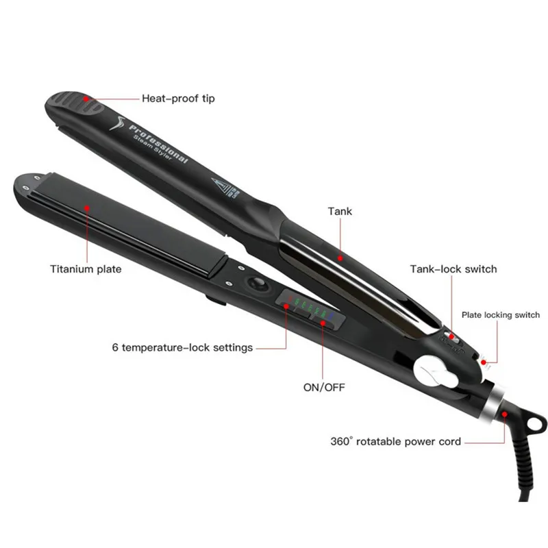 Мини Керамический выпрямитель для волос профессиональный паровой плоский