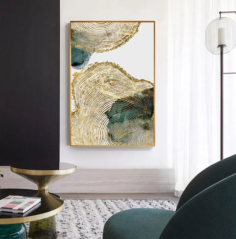 

Abstract Golden Leaf Vein Painting Tableaux Big Poster Wall Art Canvas Painting Poster and Print Decoration Pictures Unframed