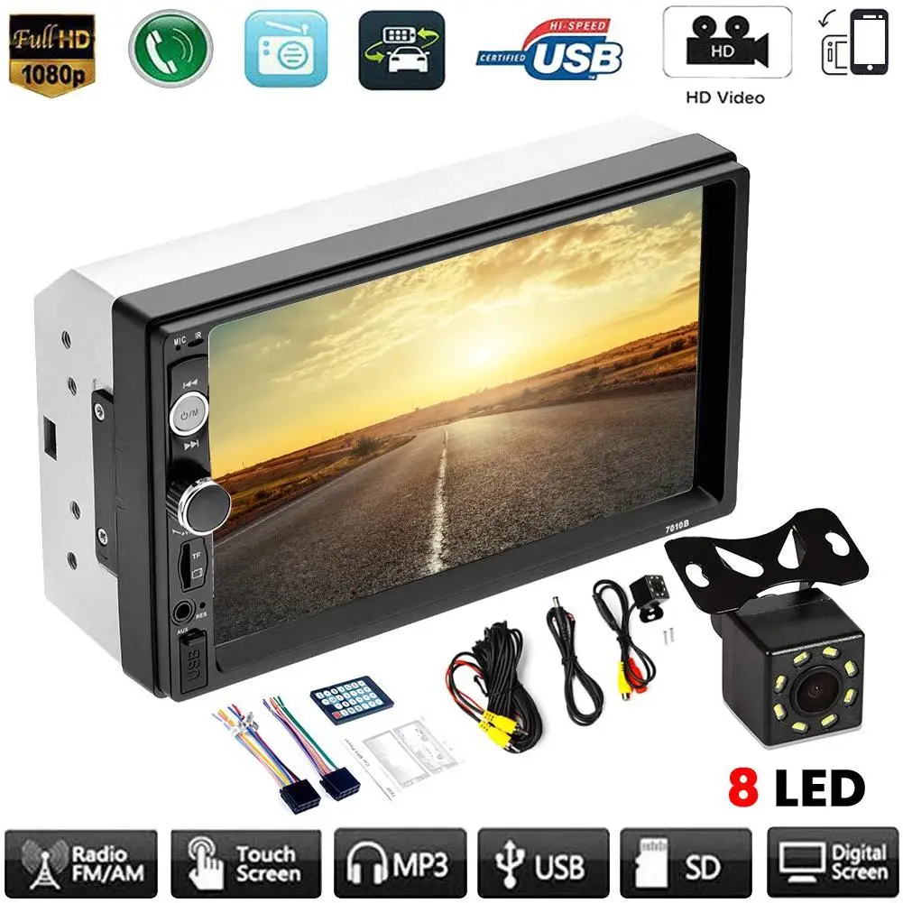 Новинка 7 дюймов автомобильный стерео MP5 плеер 2 Din сенсорный экран BT аудио 12 В FM