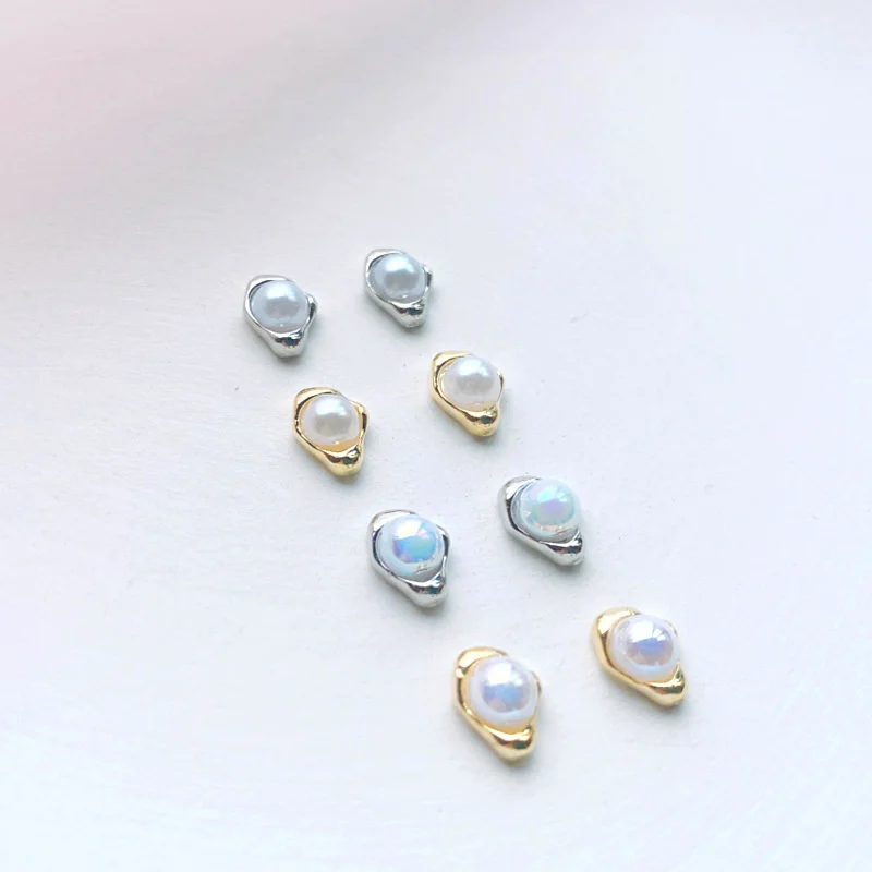

100pcs 3D Pearl Alloy Nail Art Decorations Baroque Style Irregular Nail Rhinestone Jewelry DIY Manicure Accessories Tools