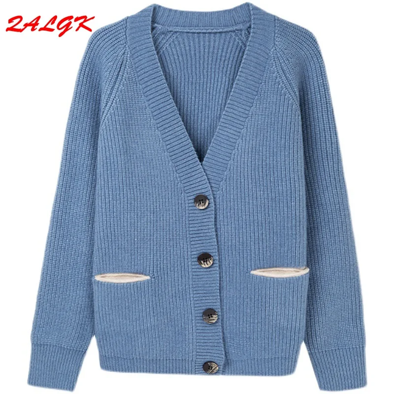 

Women's Sweater Knitted Cardigan 2021 Autumn and Winter New Cropped Tops and Outer Jackets, All-match Casual Elegant Clothes