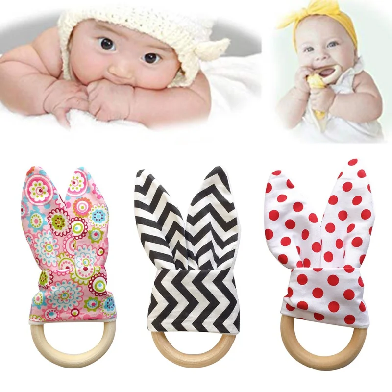 Для детей 1 предмет Детское Зубное кольцо с заячьими ушками безопасный