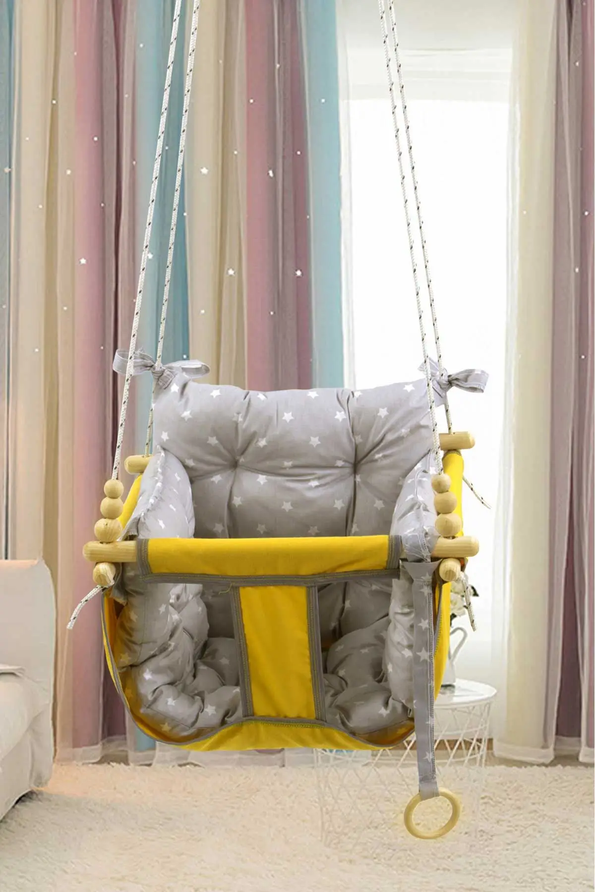 Желтые Детские забавные качели для малышей детский гамак Подвесные Игрушки