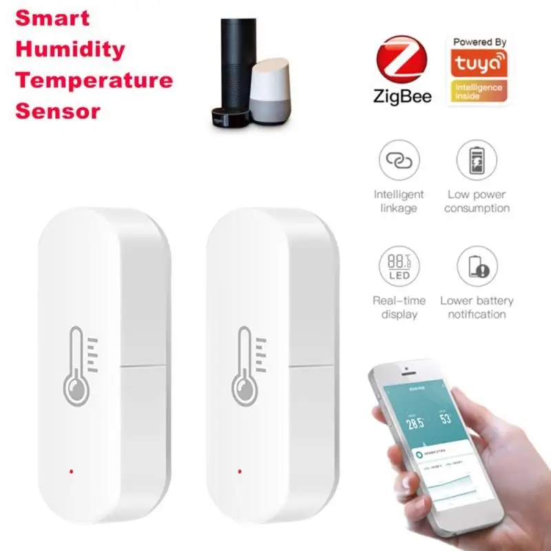 

2/3/4pcs Smart Wireless Thermometer with Tuya Multi-mode Gateway ZigBee Smart Home with Display Support Alexa Google Assistant