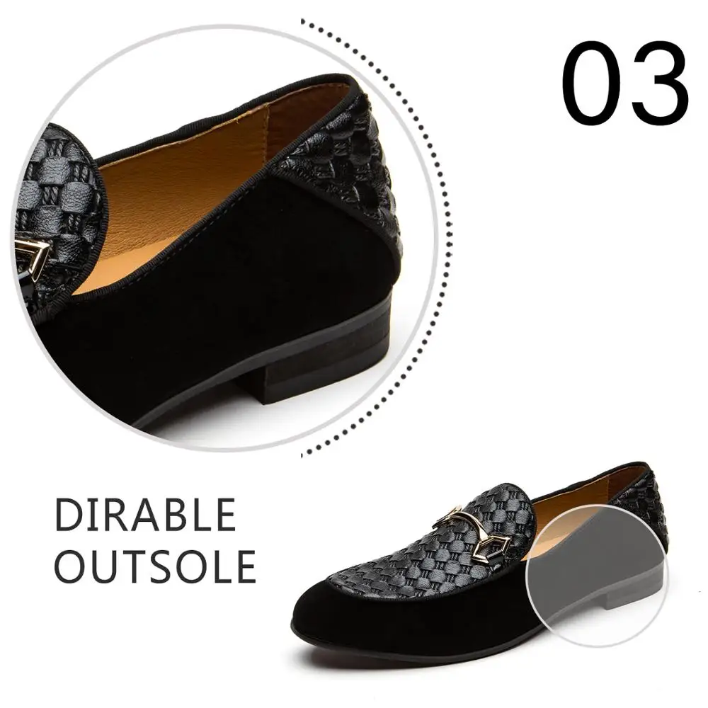 Мужские мокасины MEIJIANA из натуральной кожи без шнуровки черного цвета на плоской