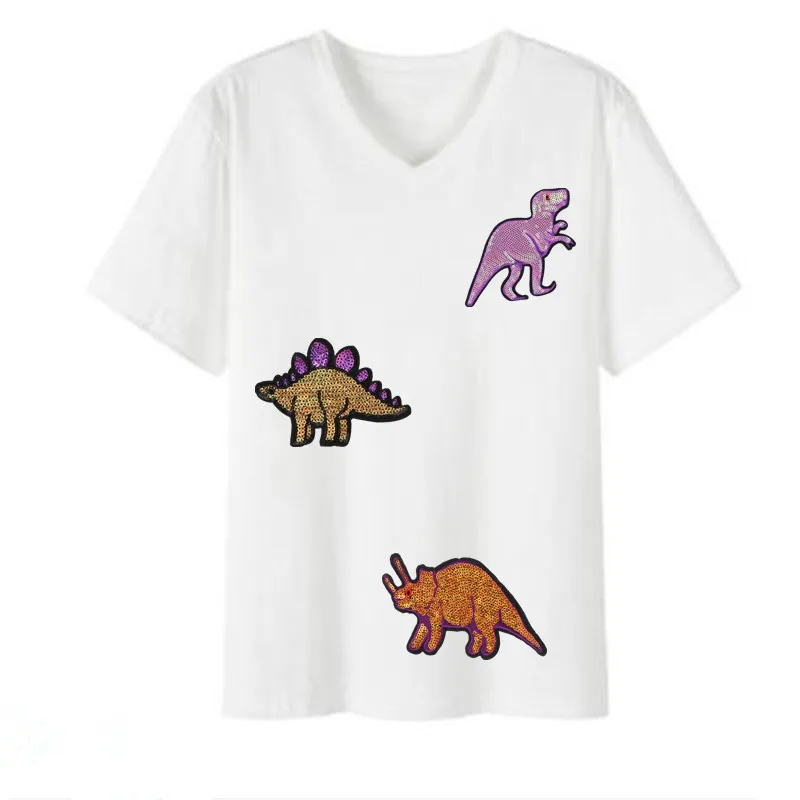 Блестки патч динозавр Diy Женская одежда Аксессуары аппликации железные нашивки