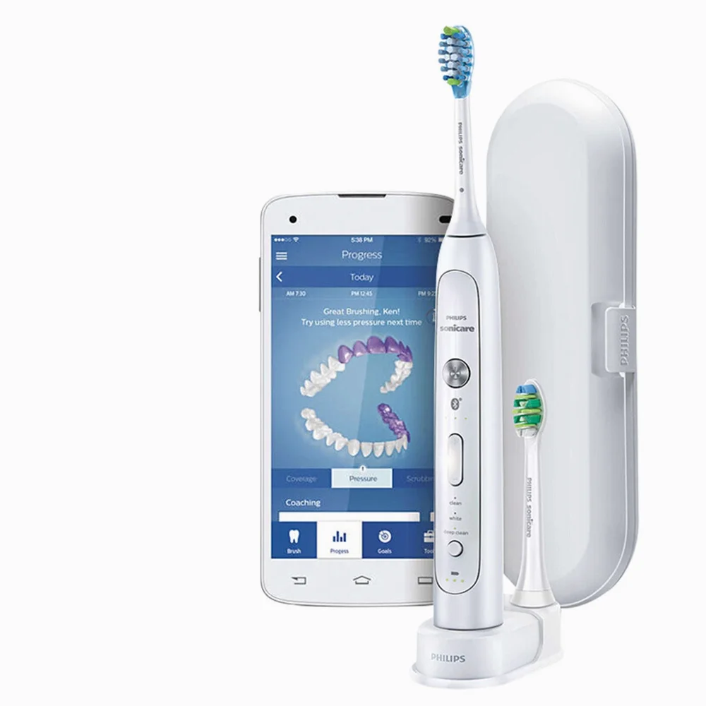 

Электрическая зубная щетка Philips Sonicare FlexCare Platinum с Bluetooth, HX9192 HX912Sonic, с приложением, умные датчики чистки