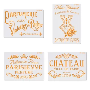 4 шт.компл. трафареты для печенья с рельефным тиснением Сделай Сам бумажные карточки шаблон инструменты для украшения тортов из мастики набор трафаретов для торта