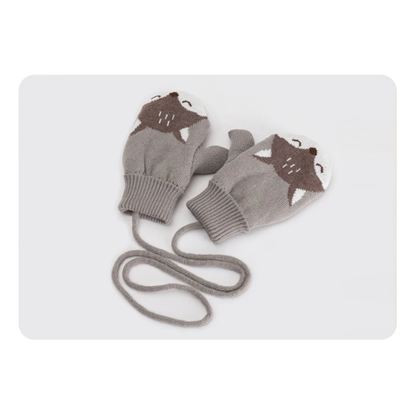 

Baby Winter Knit 3Pcs Cartoon Animal Earflap Beanie Hat Circle Scarf Gloves Set X7JB