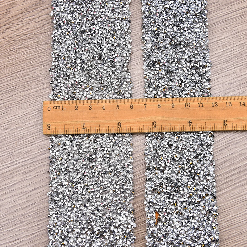 Новое поступление кристаллических серебряных стразы Обрезка 1 ярд/Лот ширина 5 см