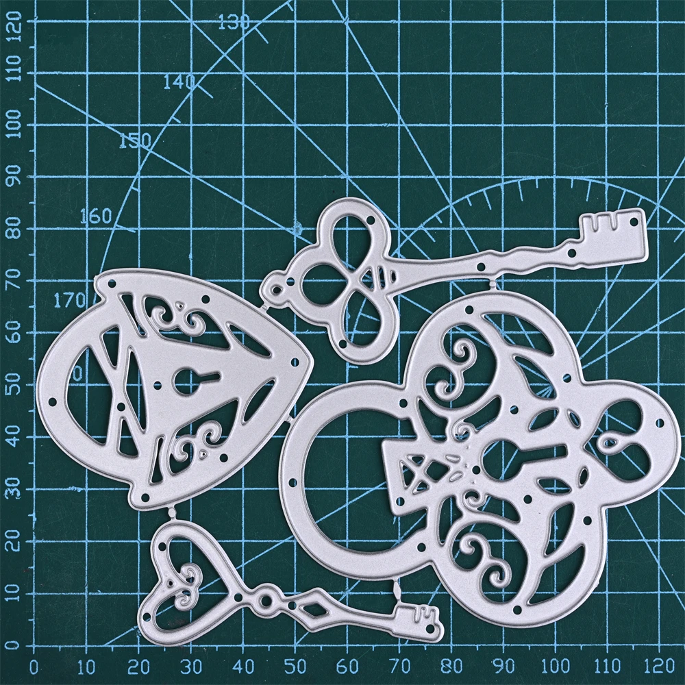 

4pcs/Set Vintage Locks And Keys Metal Cutting Dies Stencil For DIY Scrapbooking Photo Album Embossing Paper Cards Decor Crafts
