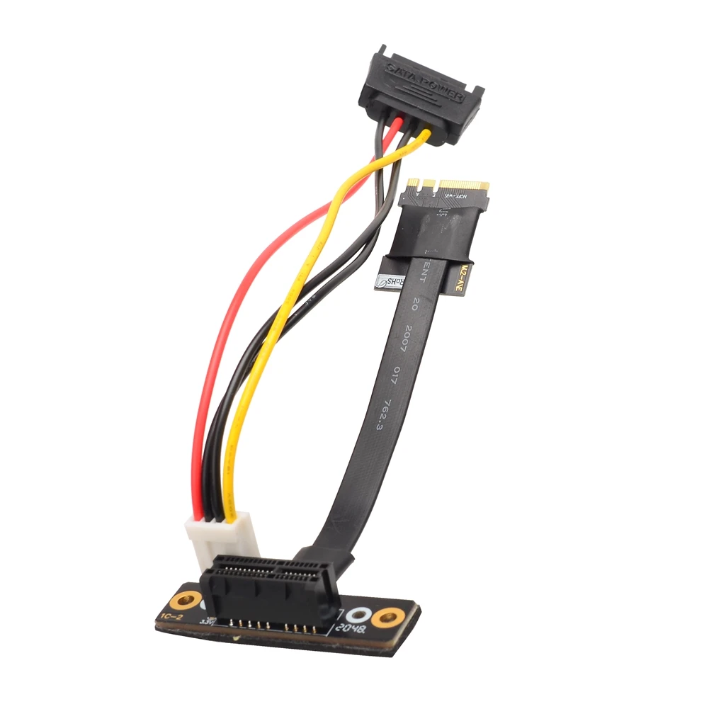Card Cable Gen3 For Pcie 3.0 X1 With 4p Sata Power 90 Degree Socket