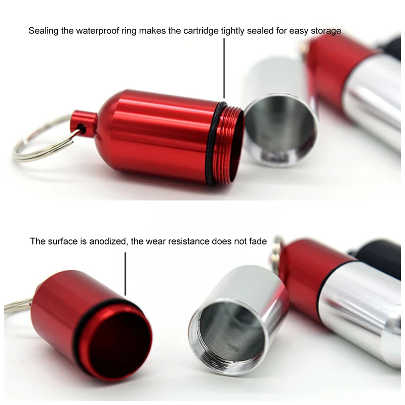 1 шт. портативный водонепроницаемый алюминиевый контейнер для хранения таблеток