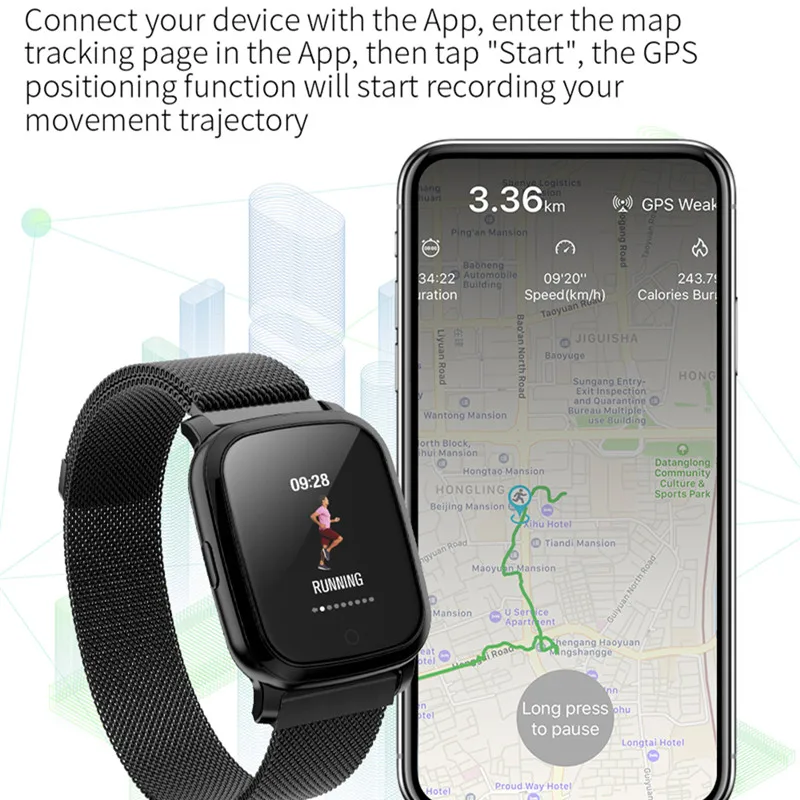 ONEVAN 1,3 дюймов Smartwatch пульсометр Монитор артериального давления погоды gps IP67 Фитнес браслет водонепроницаемый браслет