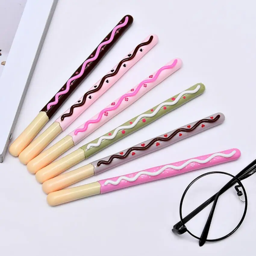 

48pcs/lot Dessert cookies design black ink 0.38mm Gel Pen Stationery wholesale