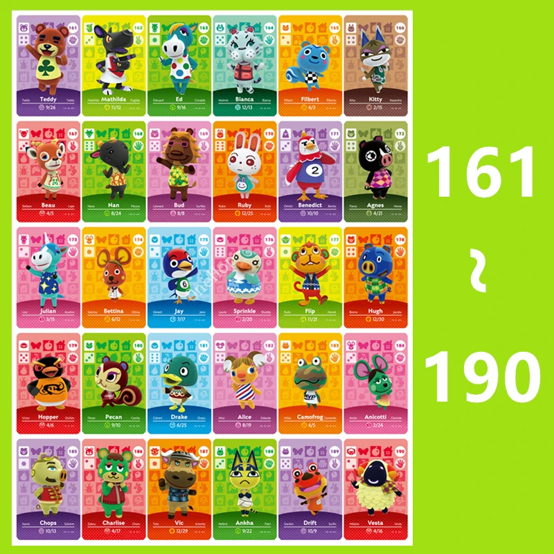 

Стандартная карта в виде животного Croxxing 161 ~ 190 Amxxbo Ntag215 чип NFC игровая карта для NS Switch ножная карта Джулиана Бо