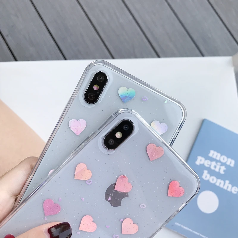 Для iPhone 6 6s 7 8 Plus 10 X XS XR 11 Pro Max лазерный голографический Блестящий Мягкий