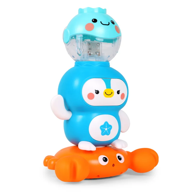 

2021 New Bath Toys Spray Water Light Music Rotate Ball Kid Toys for Baby Toddler Bathroom Summer Play Water LED Light Toys Gift