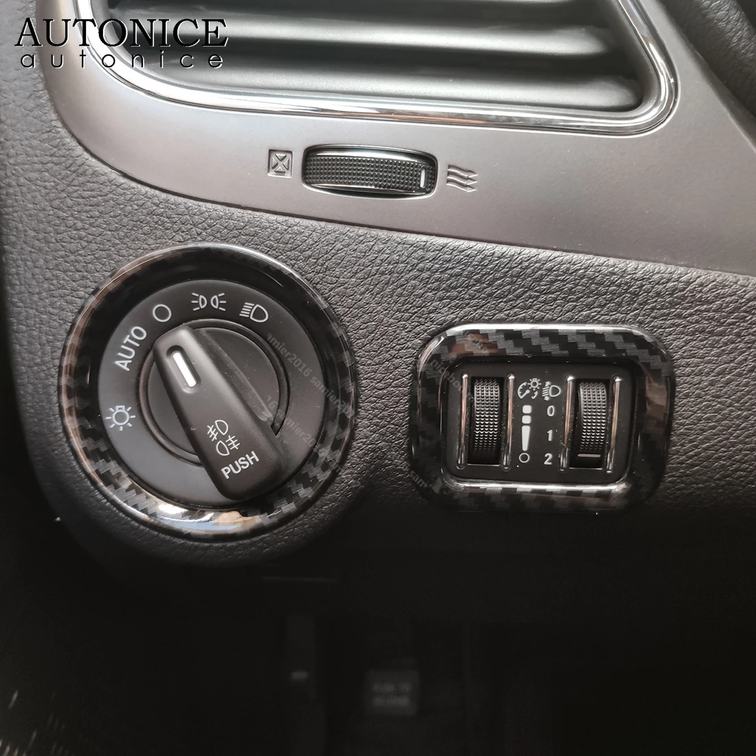 2 шт. углеродное волокно цветной выключатель фар декоративный чехол накладка