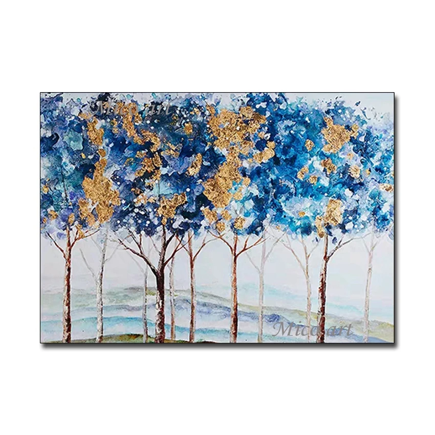 

New Design Abstract Textured Birch Tree Oil Painting Thick Colorful Abstract Wall Decoration Canvas Art Home Showpieces Painting