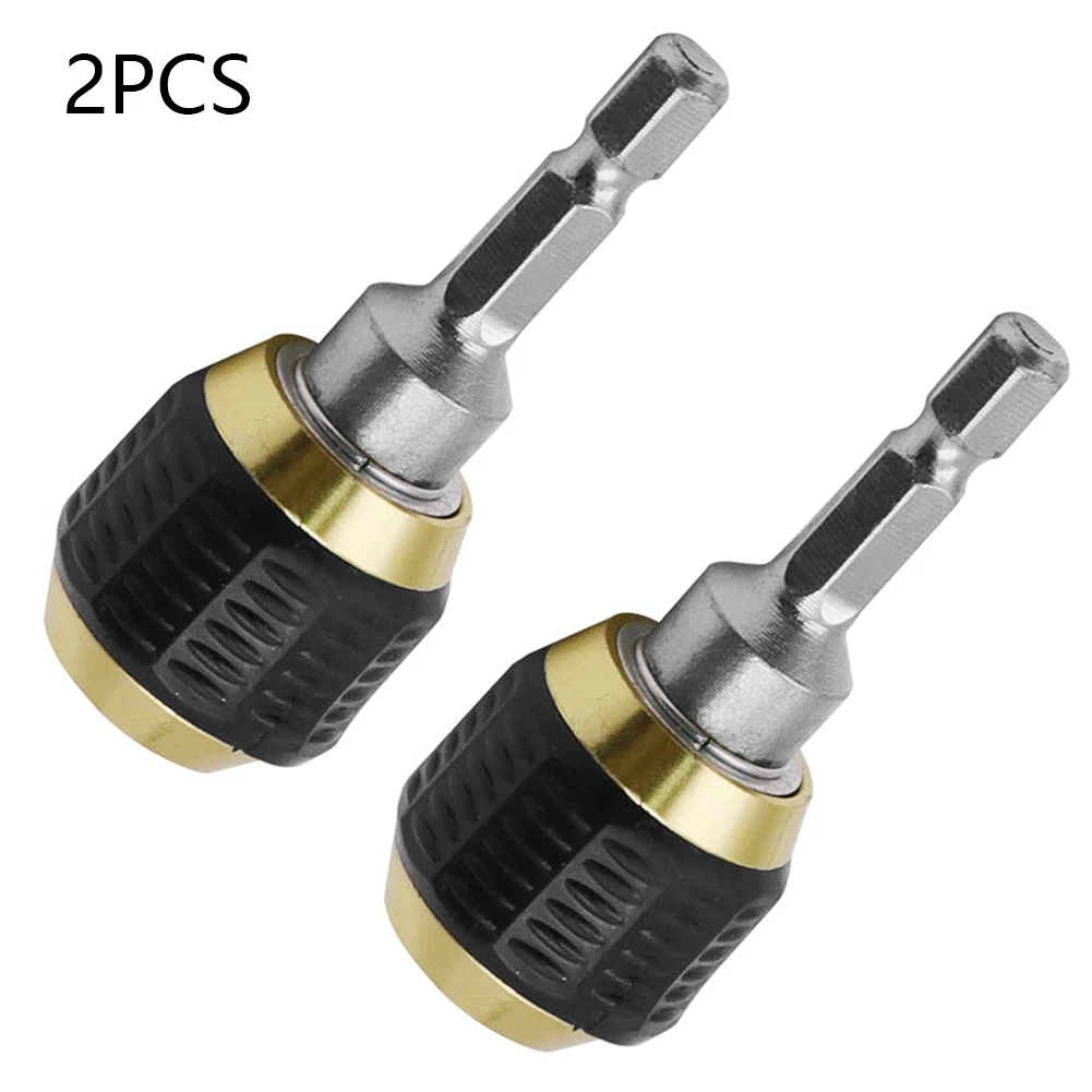 

2PCS 1/4 Inch Screwdriver Bit Holder Hex Shank Bit Chuck Adapter Self-Locking Holder Quick Release Connector Power Drill Tools