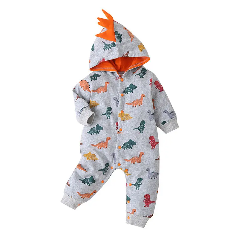 

2020 Autumn Baby Infant Rompers Baby Boys Clothes Long Sleeve Hooded Print Cartoon Cute Baby Clothes Rompers Kids Baby Costume