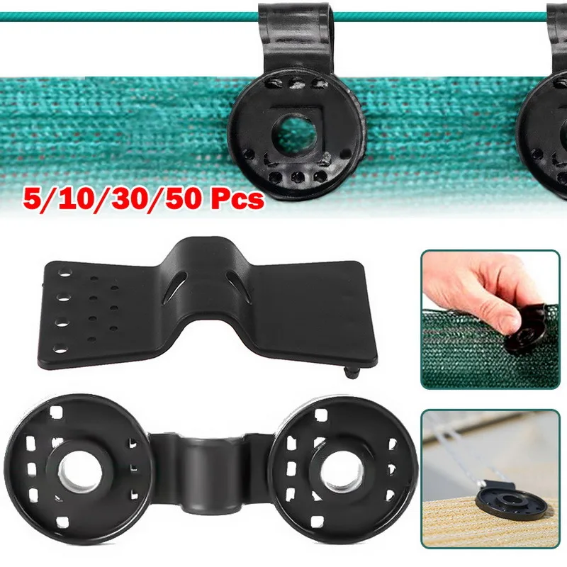 

50~10pcs Sunshade Net Clip Garden Tools Greenhouse Shade Cloth Fix Clamp Plastic Grommet Fence Netting Installation Hook