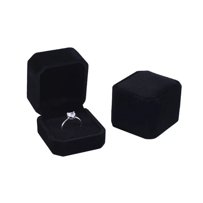 

Jewelry Packaging Box Flannel Accessories Box Earrings Ring Storage Box There Is a Sponge Rectangular Multicolor Gifts Box