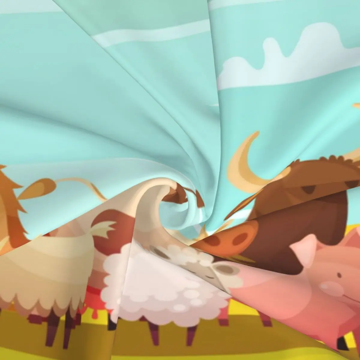 

2021 Beach Bikini Cover Ups Wrap Skirt Farm Animals Countryside Cartoon Poster Women Bathing Suit Sexy Swimsuit Beachwear