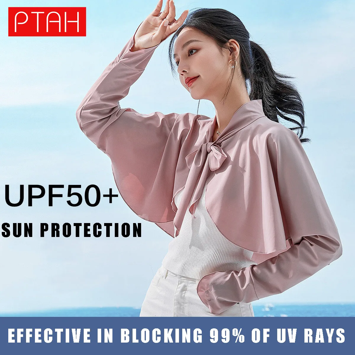 

[PTAH] Sun Protection Clothing Women Summer Short Shawl All-match Driving Running Hiking Jacket Outdoor Performance Shirt Female