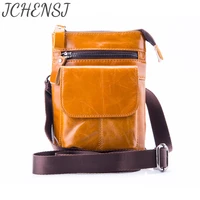 jchensj genuine leather waist belt bags for men large capacity male chest bag designers mens fanny pack phone bag