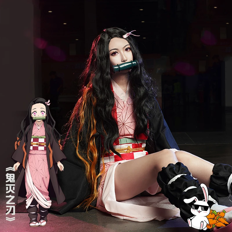 Демон убийца: Kimetsu no Yaiba костюм Kamado Tanjirou Agatsuma Zenitsu Tomioka Giyuu Kamado Nezuko кимоно Униформа парики Косплей