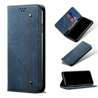 for iphone 7 8 plus denim leather magnetic wallet flip cover card slot foldable holder full protective cover for iphone 7 8 plus