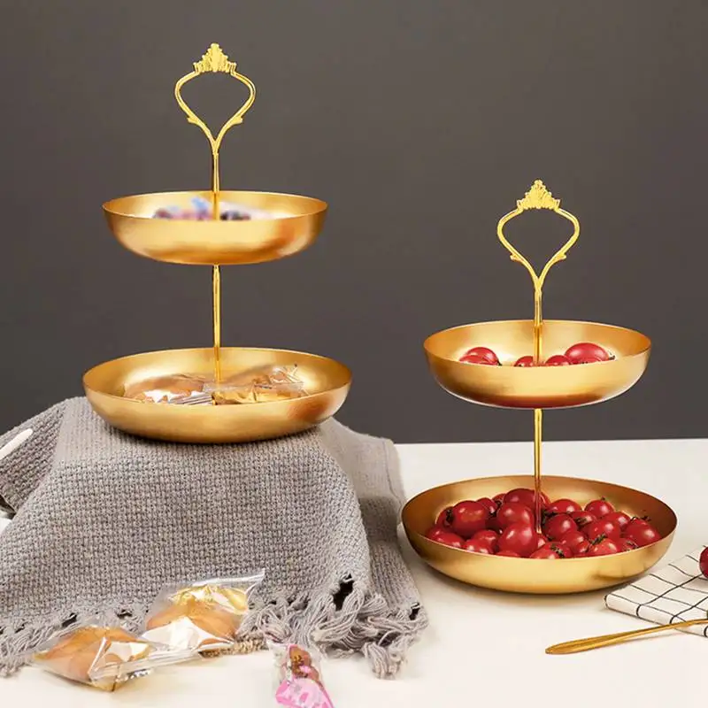 

Simple storage tray Household storage trays double-layer iron jewelry rack Home decoration display racks iron trays