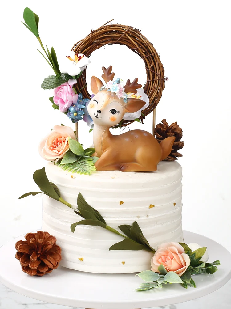 Фигурки оленя игрушки Декор милый олененок Рождественский домашний декор