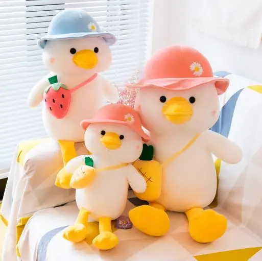 

30-85cm Cute New Duck Go To School Plush Toys Soft Stuffed Doll Anime Plushie Cushion Pillow Birthday Gift