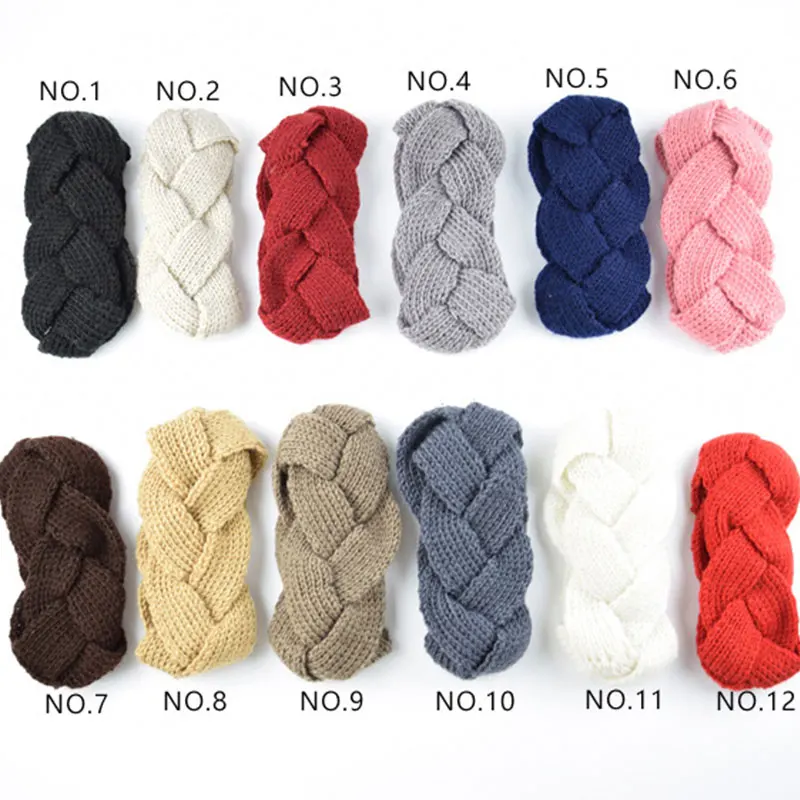 Женские вязаные повязки на голову теплые мягкие широкие держатели головных