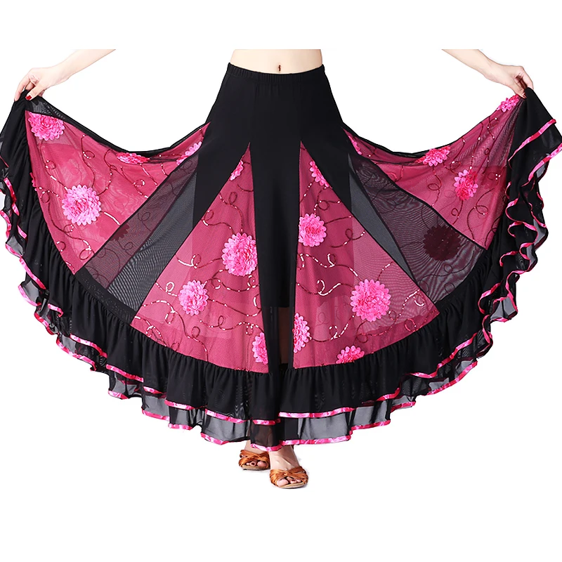 Новый танцевальный костюм для фламенко юбка бальных танцев длинные юбки женщин