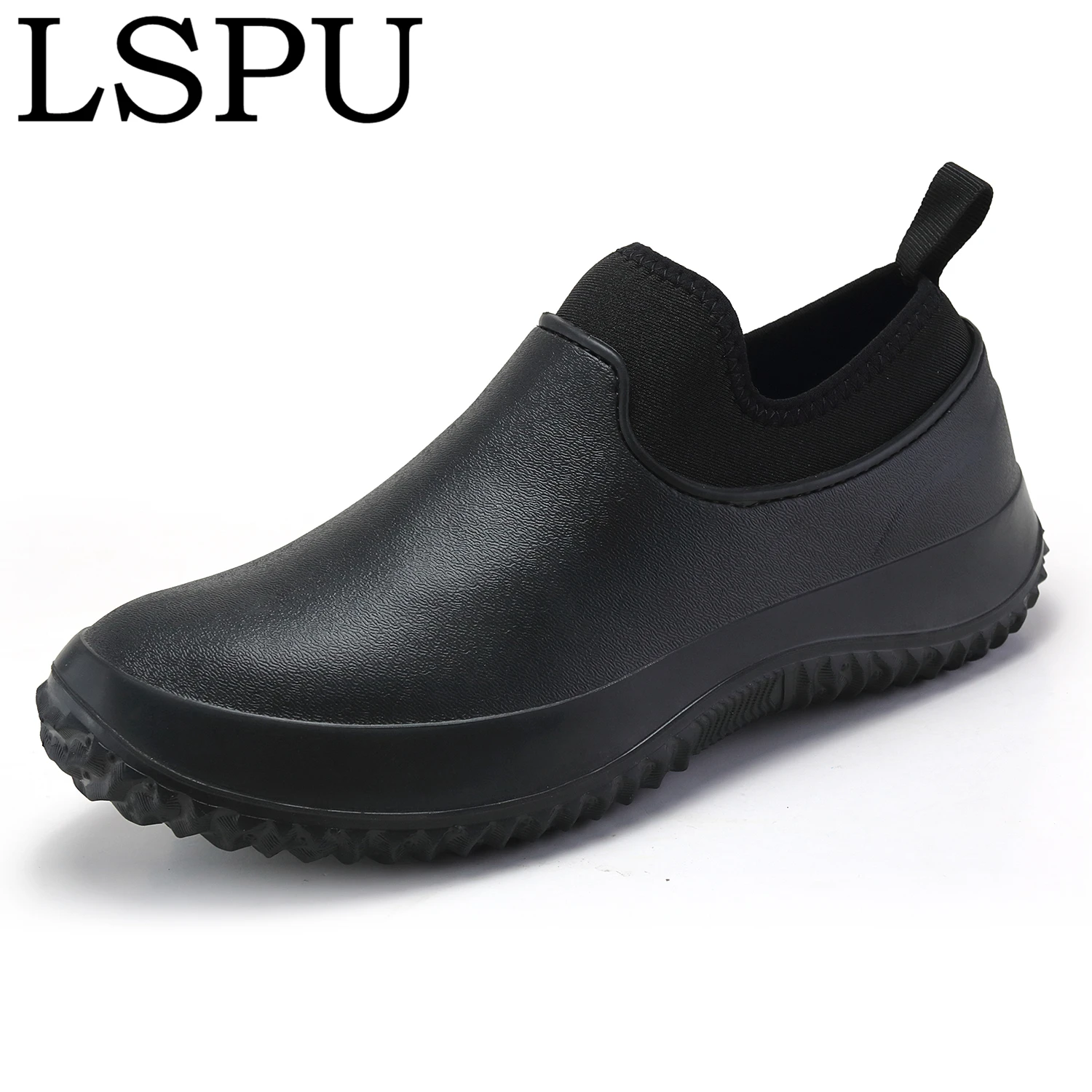 Non-slip Waterproof Men's Rain Shoes Slip On Elasticity Work Car Wash Safety Boots For Men Big Plus Size 36-49 |