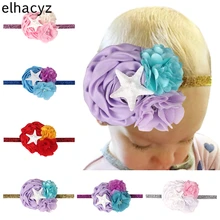 Bandeau élastique en mousseline de soie pour filles, motif étoile de mer, fleur, or, paillettes, accessoires pour cheveux  (4)