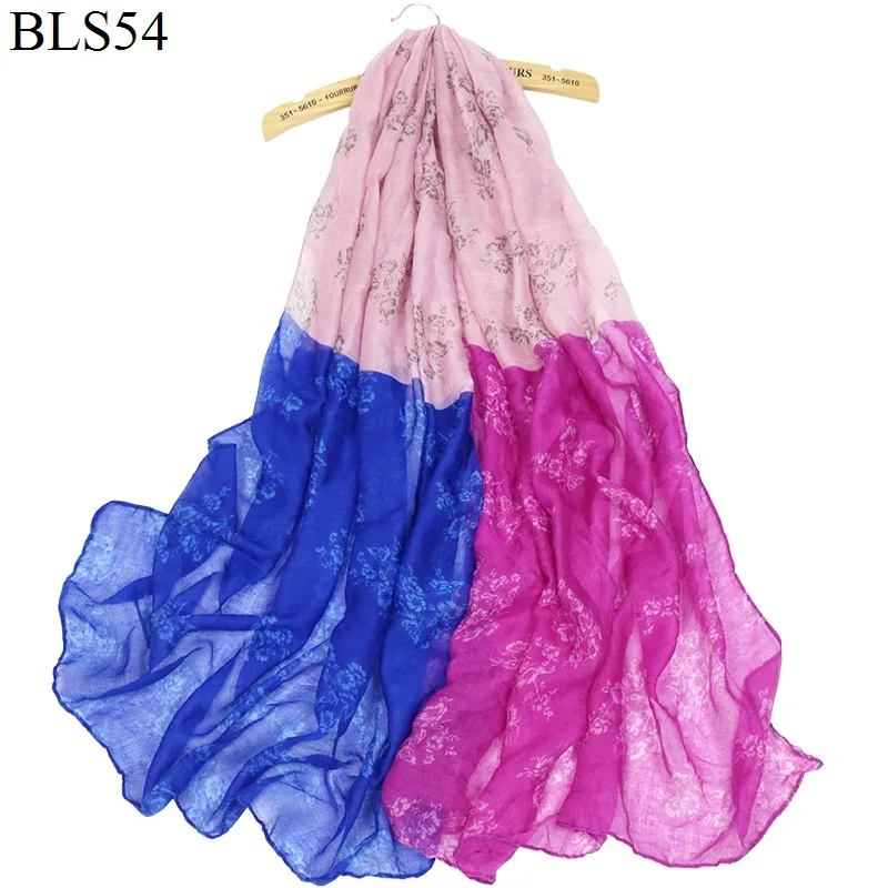 ELIfashion Модный Шарф Длинный мягкий три части Флора смешанных цветов обертывание