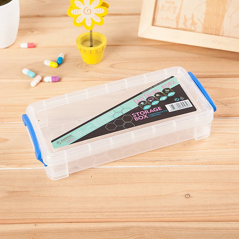 

Transparent Desktop Stationery Organizer Pencil Box Plastic Storage Case Office Organizer Table Desk Box Student Supplies 1pc