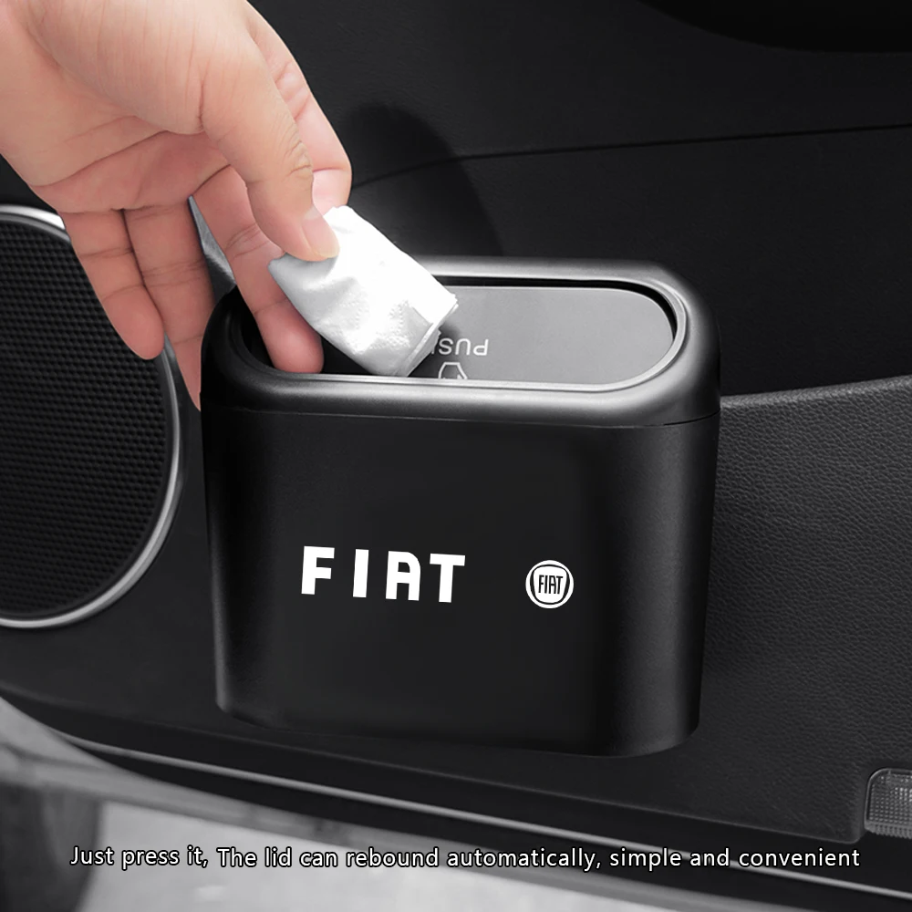 

Car Trash Bin Hanging Garbage Dust Case Pressing Type Trash Can For FIAT 500 Punto Abarth Bravo Panda Auto Interior Accessories