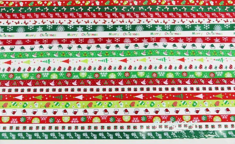 2meters/lot 3/8&quot(10mm) Top Quality Silk Satin Printed Christmas ribbon gift ribbons Wholesale Sewing Fabric Handmade DIY | Дом и сад