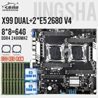 Комплект материнской платы JINGSHA с двумя разъемами X99 LGA 2011-3 с E5 2680V4 и 8 шт. 8 Гб DDR4 2400 МГц ECC REG RAM