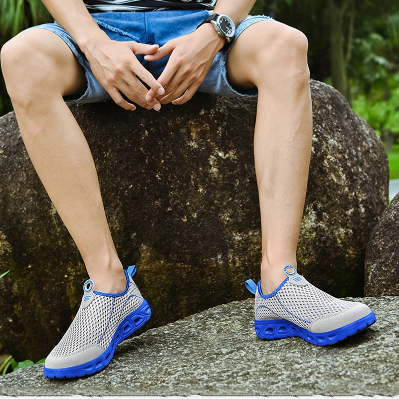Новая летняя сетчатая обувь спортивная обувь мужская летняя дышащая мужская обувь уличная Нескользящая износостойкая теннисная повседневная обувь