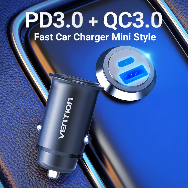 Vention Quick Charge 4 0 3 USB Автомобильное зарядное устройство QC4.0 QC3.0 SCP 5A Type C PD быстрое
