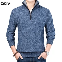new winter mens sweater casual pullover mens warm sweaters man slim stand collar knitted pullovers male coats half zip sweater