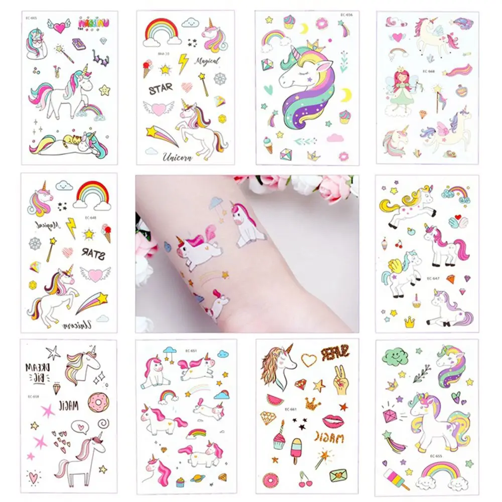 

5pcs Disposable Tattoo Sticker Unicorn Party Decoration Baby Kids Unicorn Birthday Party Favors Temporary Party Supplies