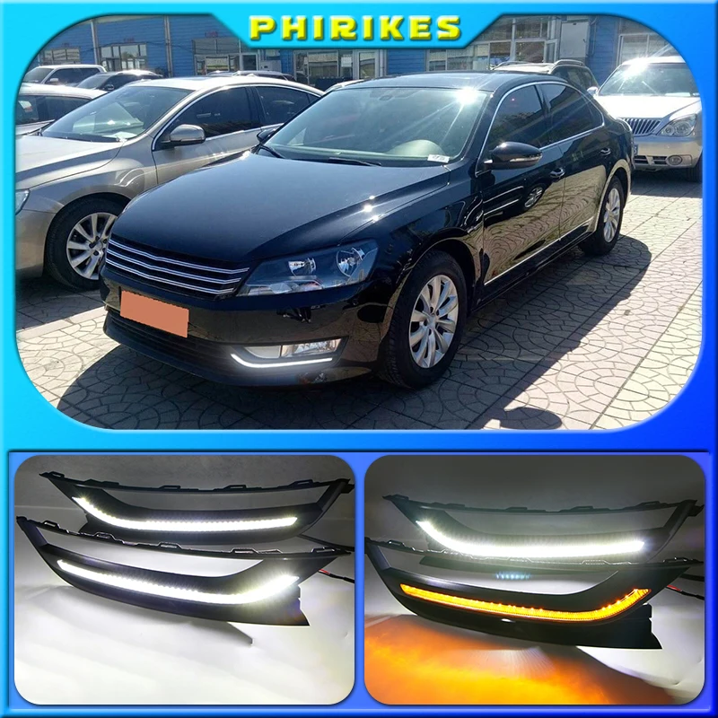 

2Pcs For Volkswagen VW Passat 2013 2014 2015 Passat B7 LED DRL Daytime Running Lights Daylight Fog light